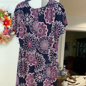 Signature Navy and Pink Geometric Dress